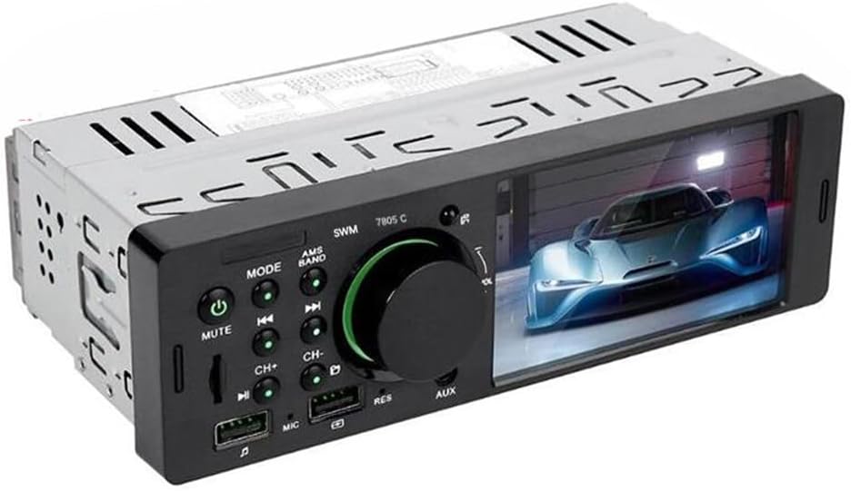 1 DIN Car Radio MP5 Player 7805C with 1-inch high-Definition TFT Screen Radio Stereo Car Handsfree Bluetooth Colorful Light FM/Dual USB/AUX/TF/RCA