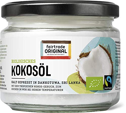 Bio Kokosöl von Fairtrade Original | Kokosöl Bio kaltgepresst| natives Kokosöl aus Sri Lanka| Kokos Öl Bio native im Glas | Kokosnuss Öl | Coconut Oil | Cocosöl (1 Glas (300 ml)) Cover
