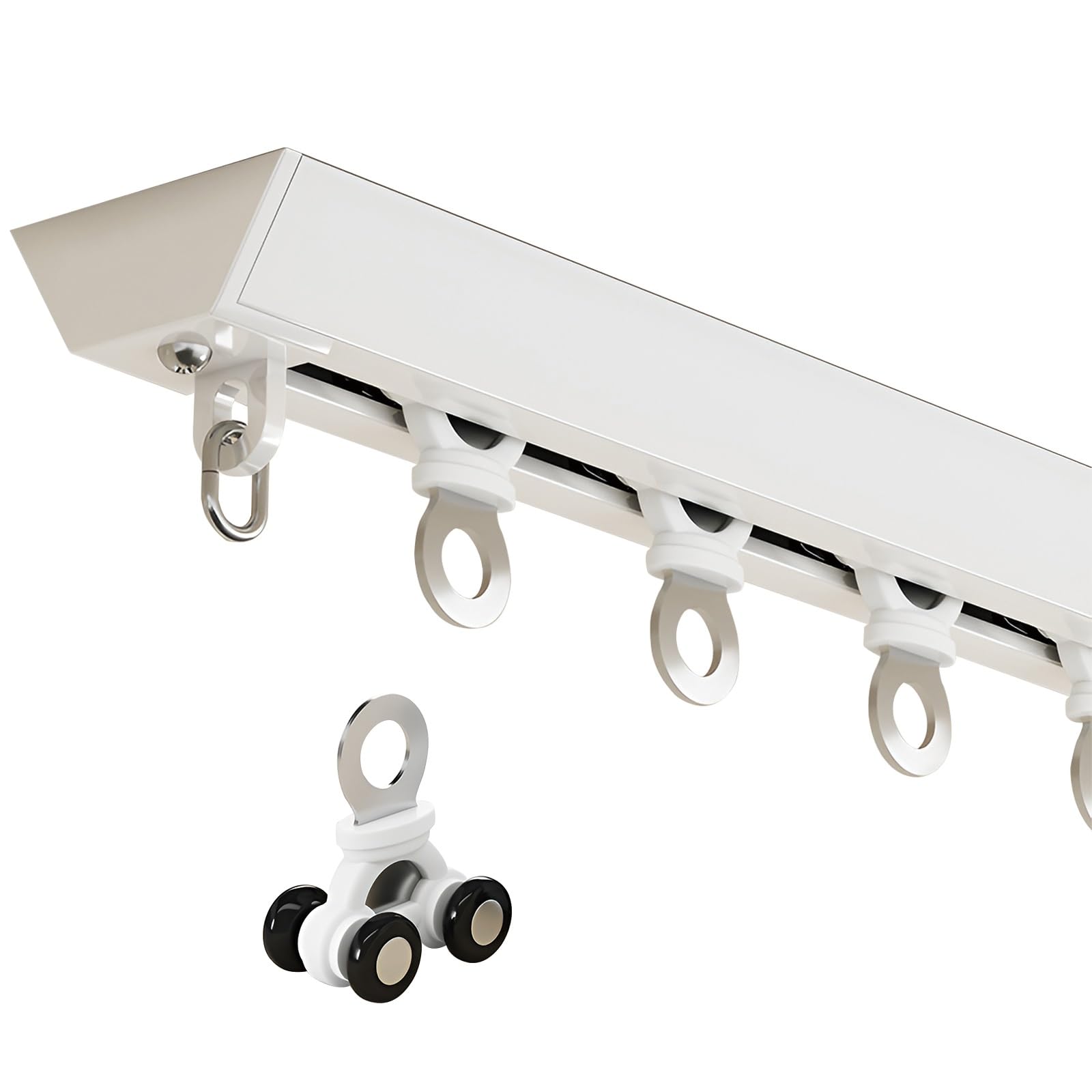 Aluminium Vorhangschiene – Gardinenstange für Fenster – Deckenmontage – Leise & Flüssig Gleitend – für Raumtrenner, Wohnzimmer, Schlafzimmer Ultradünne Vorhangschienen(500cm(4 * 125cm))
