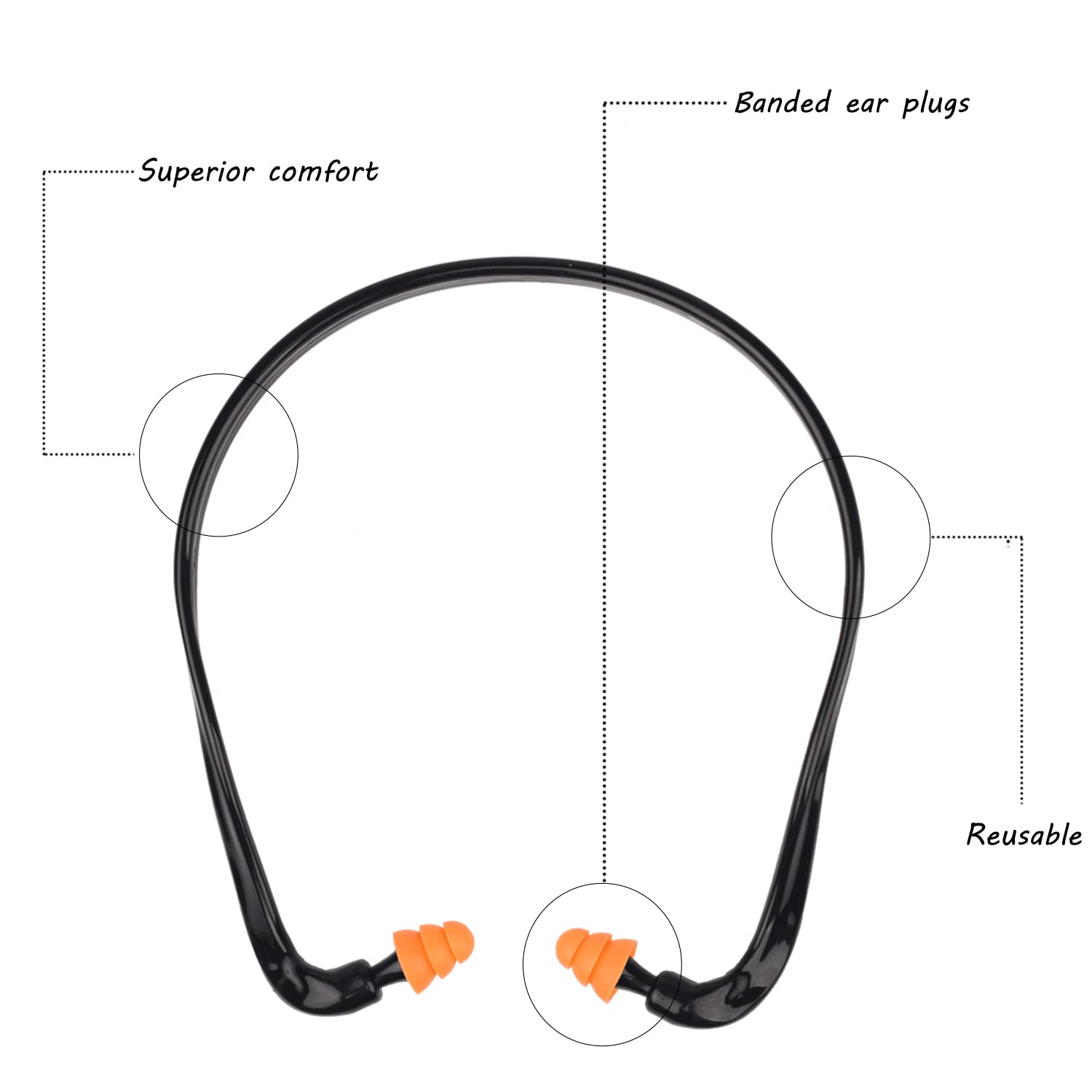 24 Pcs Banded Ear Plugs For Shooting Range Silicone Reusable Ear