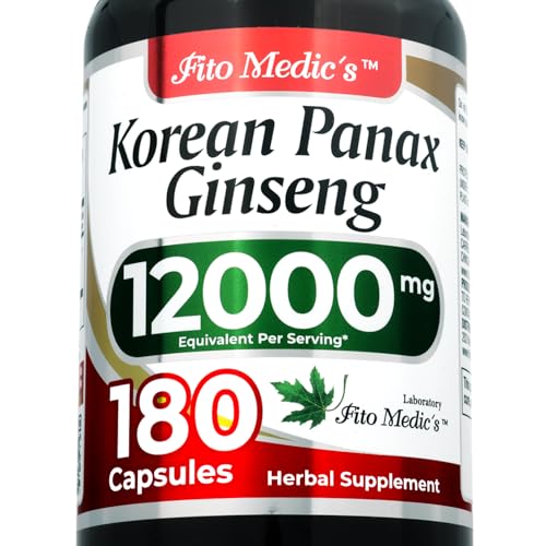 FITO MEDICS Korean Ginseng Root | Panax Ginseng Capsules | 180 Capsules | Concentrated Extract | Highly Absorbable Herbal Supplement