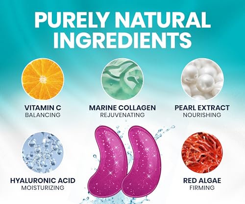 Stylia Under Eye Patches for Puffy Eyes and Dark Circles (30 Pairs) - Marine Collagen Under Eye Mask with Vitamin C, Hyaluronic Acid, Pearl Extract - Eye Masks for Dark Circles and Puffiness - Image 4