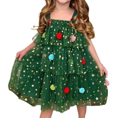 Vestido de Navidad para niña - Vestido de árbol de Navidad para niñas | Ropa de rayas con purpurina para eventos, , cumpleaños, actividades al aire libre, club, festival, exterior, niños de 1 a