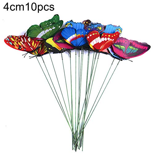 XQxiqi689sy Garden Outdoors 10/20/50Pcs Artificial Butterfly Insert Rod Decor DIY Flower Arrangement