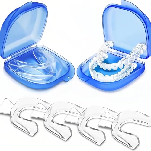 Auqewl Moldable Teeth Whitening Trays 5 Piece Trimmable Food Grade Silicone Teeth Whitening Moulds BPA Free Reusable Dental Trays with Storage Case for Home Use
