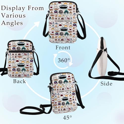 BWWKTOP Shark Face Canvas Messenger Bag - Shark Lovers Gift - Crossbody Purse - Merchandise3