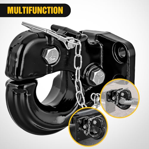 Image of Nilight Pintle Hook Hitch with Mounting Kit 40,000 lbs, Fits 2-1 /2 to 3-Inch Lunette Ring, Mount Required, 20Ton Hitch Receiver fit for Pintle Hook Mount