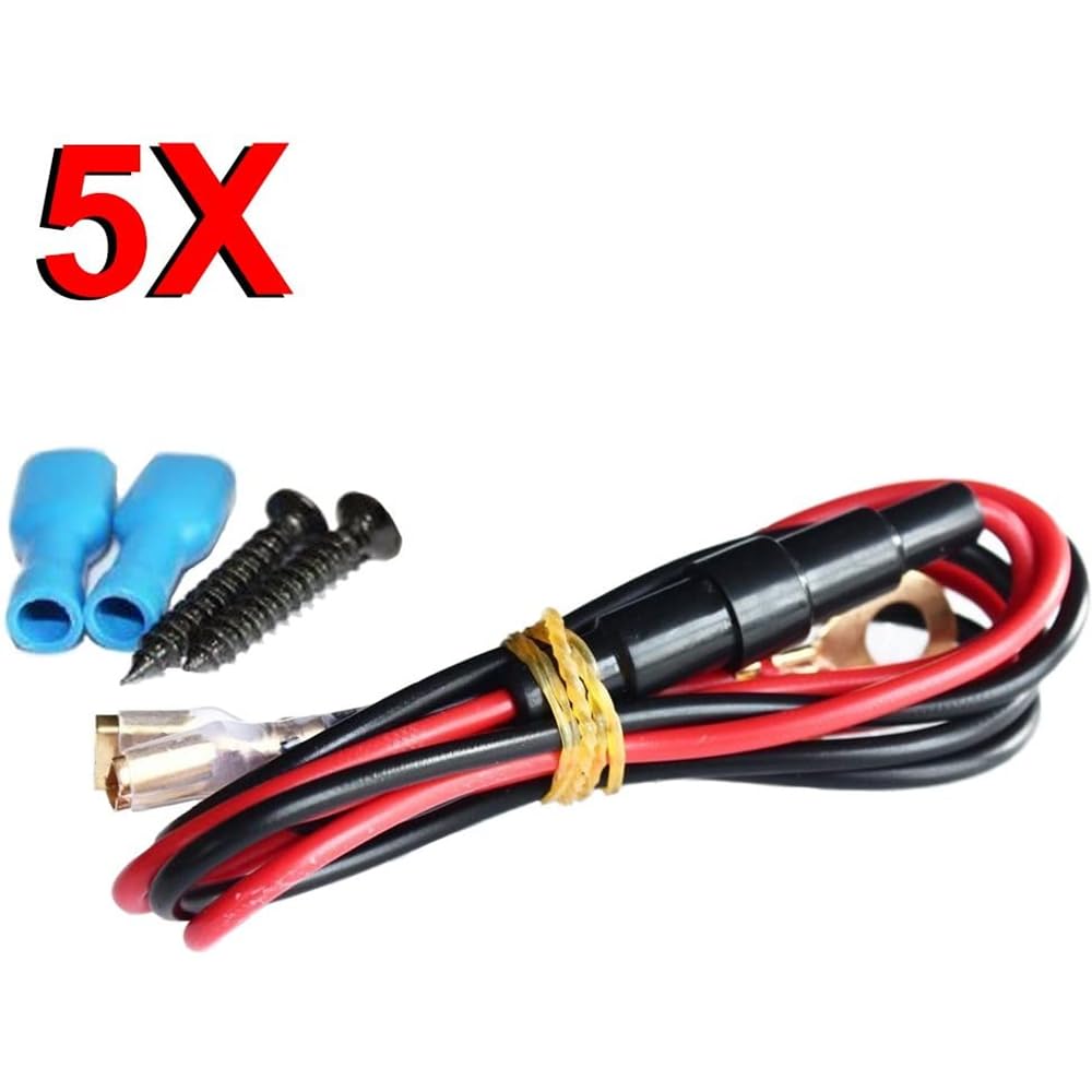 MMOBIEL Packung mit 5 Universal-USB-Ladegeräten, wasserdicht, 2 Steckdosen mit Blauer LED-Anzeige, mit 2 USB-Buchsen, Davon 1 x Schnellladung 2,1 A, 12 V, zur Verwendung auf Booten, Motorrädern,