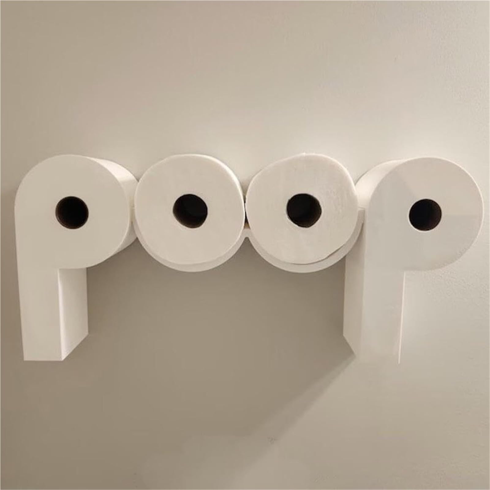 THUCHENYUC Poop Toilet Paper Holder Shelf, Poop Toilet Paper Holder Wall Mount Cute 3D Printed Wall Mount Storage Rack Funny Bathroom Whimsical Space-Saving Wall Decor