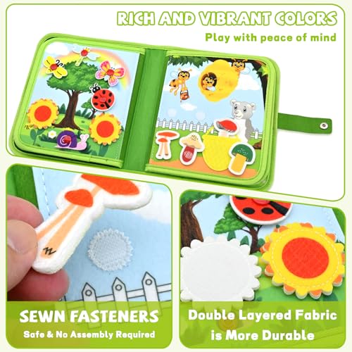 Image of Jungle Educational Book for Toddlers 1-3 - Montessori Quiet Activity & Learning Book with Jungle Animals, Educational Toy for 1 2 3 Year Old Boys Girls, Travel Toy for Airplane & Car Trips
