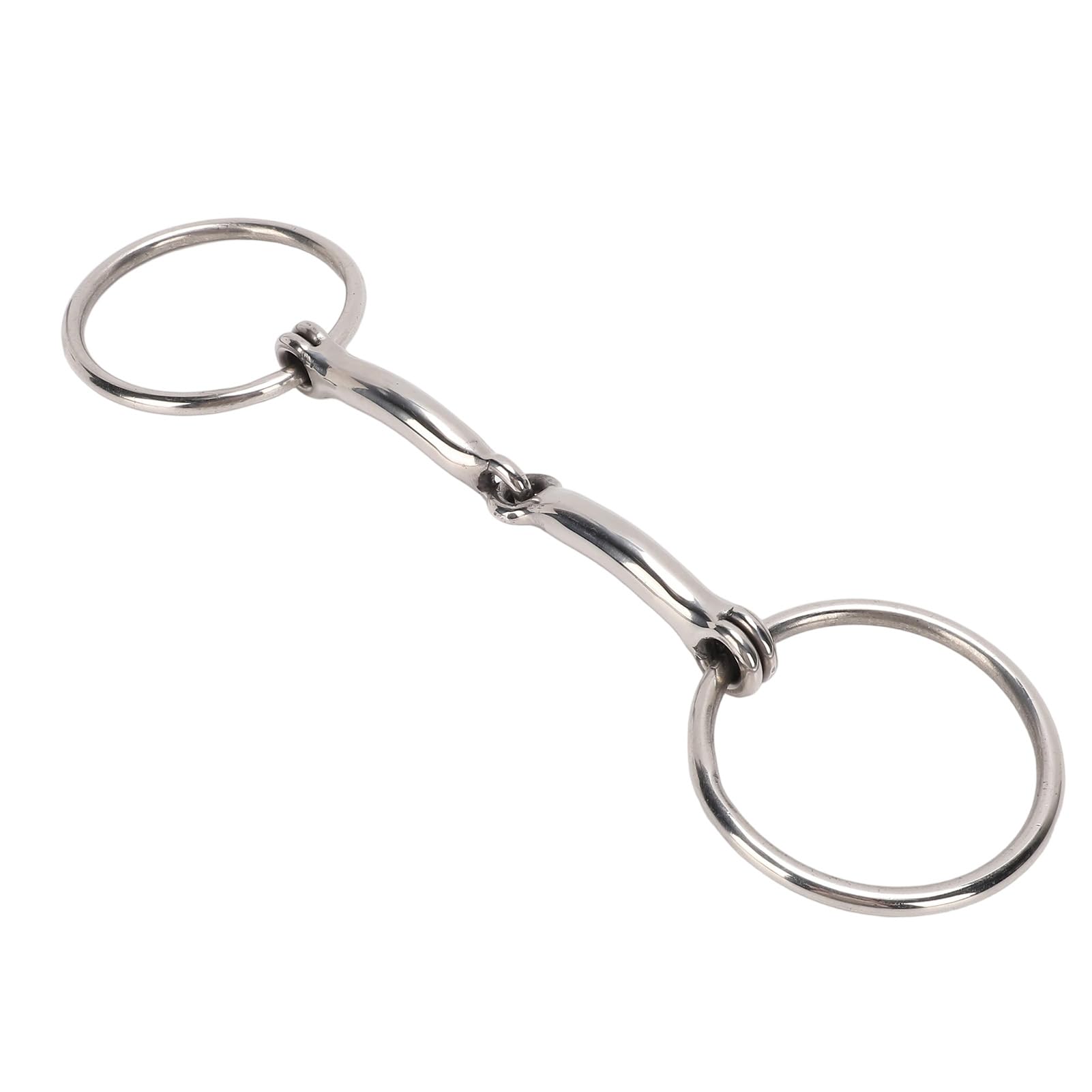 Qcwwy Pferdemaulgebiss, Edelstahl-D-Ring-Trense, Ideal für Training und Reiten, Sichere Kontrolle, Effektive Beißprävention, Western-Trainings-Reitwerkzeug