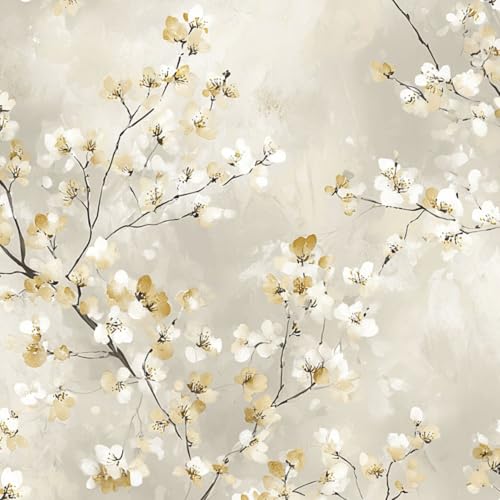 FUIENCFKE Peel and Stick Wallpaper 17.7"*393.7" Cheetah Wallpaper Delicate Floral