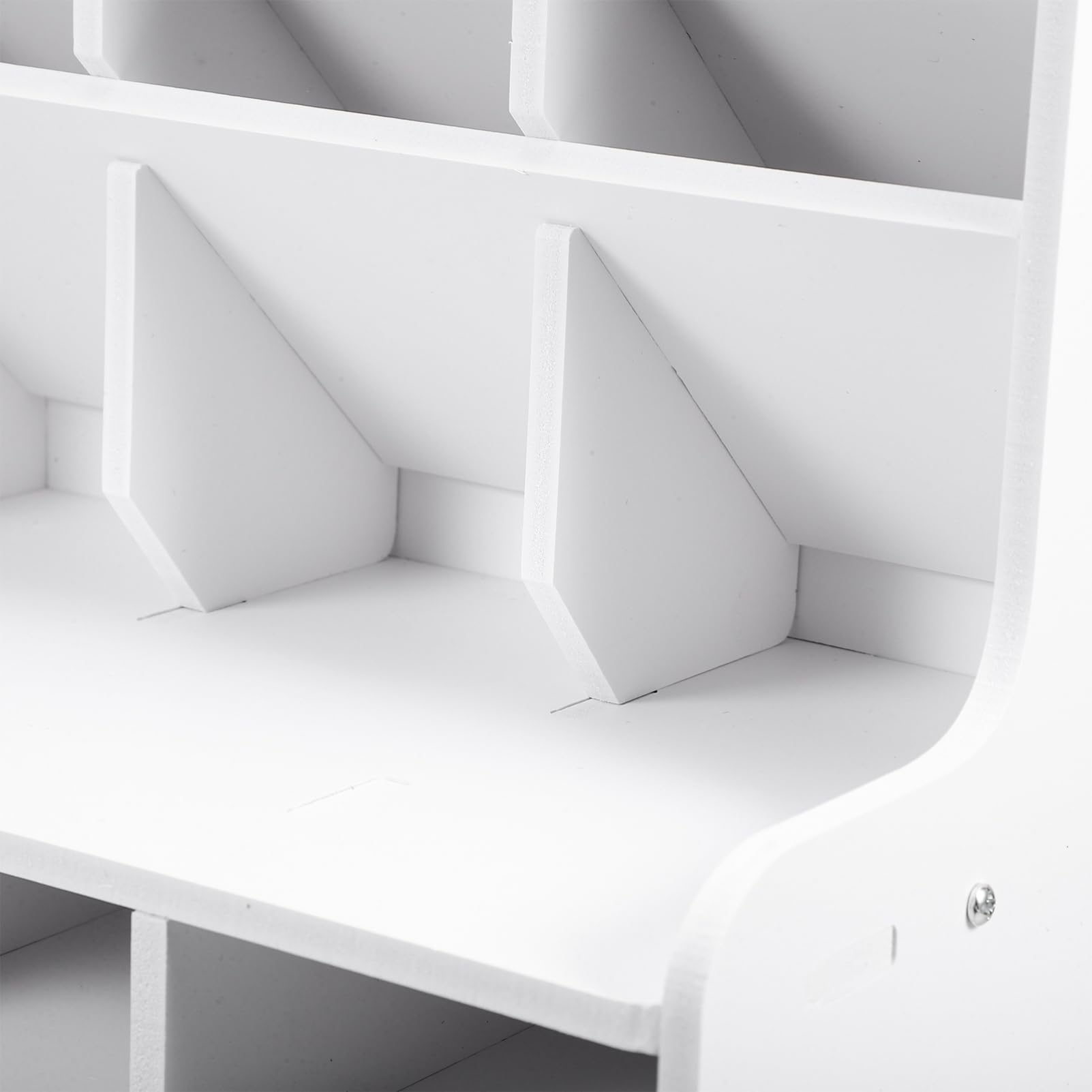 Organizer per Penne da Scrivania Portapenne in Pvc e Legno Contenitore Portaoggetti Scomparti Multipli Accessorio per Ufficio e Studio