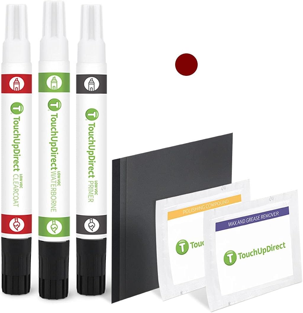 TouchUpDirect PR2 Scarlet Red Pearl Compatible with Hyundai Exact Match Touch Up Paint Combo - Platinum Kit