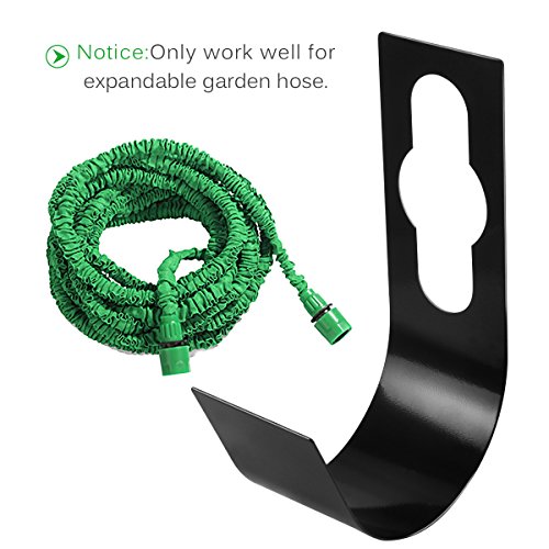Ezakka Garden Hose Holder Hanger Durable Wall Mount Water Hose Hook Carrier Support For 25Ft 50Ft 75Ft 100Ft 150Ft Expandable Water Hose Faucet Mount, Black #TOP5