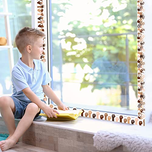 Image of 69ft Diversity Bulletin Board Borders Stickers Equality Growth Mindset Bulletin Trim Borders Stickers for School Classroom Sunday School Office Party Wall Decor