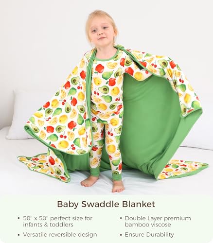 Image of Premium Baby Blankets, Soft Viscose from Bamboo Blanket for Boys and Girls, Nursery Crib Bedding Quilt for Newborn and Toddler, Cooling for Hot Sleepers, 50'' x 50'' Fruit