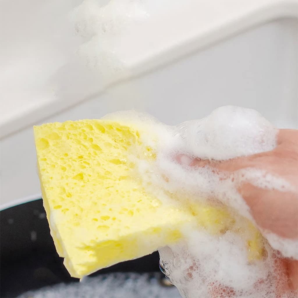 Paño de Cocina de Esponja de celulosa, paño de Limpieza sin Aceite, Suministros para el hogar para Utensilios de Cocina (D 11x7x2cm)