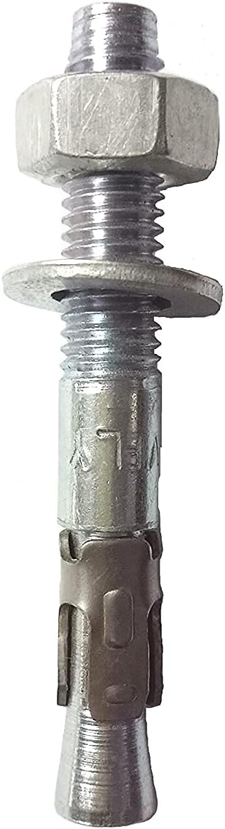 Divya Enterprise Through Bolt/Wedge Anchor/Wedge Fastener_Size 12 X 100 MM (Pack of 5 Pcs.) (12 X 100 MM)