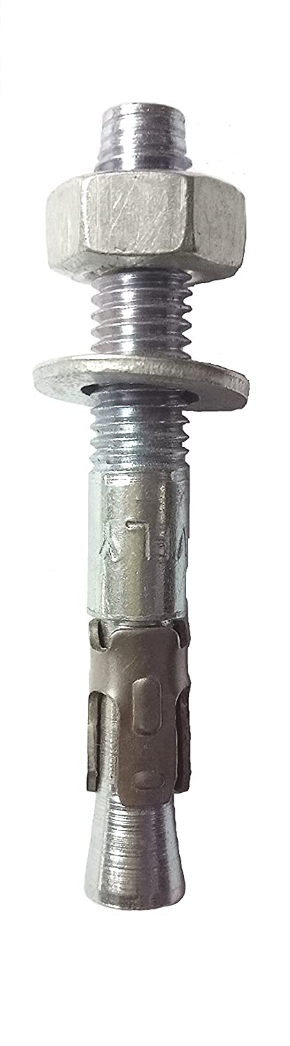 Divya Enterprise Through Bolt/Wedge Anchor/Wedge Fastener_Size 12 X 100 MM (Pack of 5 Pcs.) (12 X 100 MM)