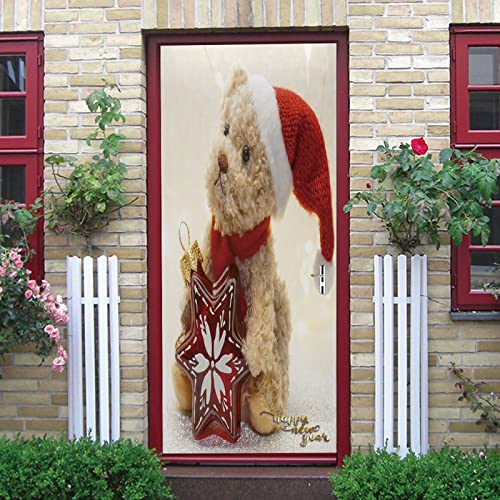 Poster de porte Noël 3D pour une ambiance chaleureuse