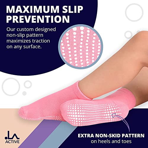 LA ACTIVE Non Slip Grip Ankle Boys and Girls Athletic Crew Socks for Babies Toddlers and Kids2
