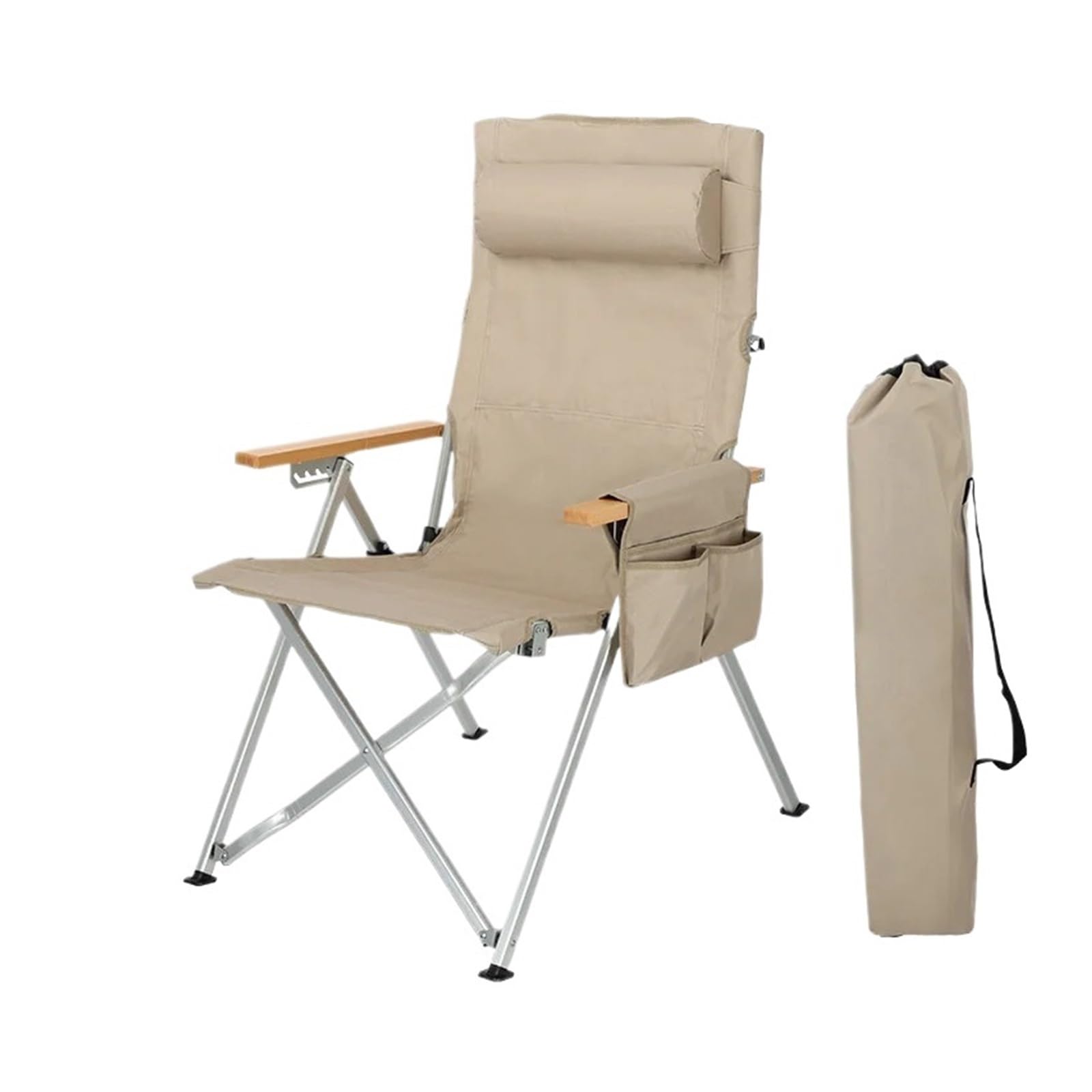 Fauteuil à bras réglable pliable et inclinable pour jardin et camping