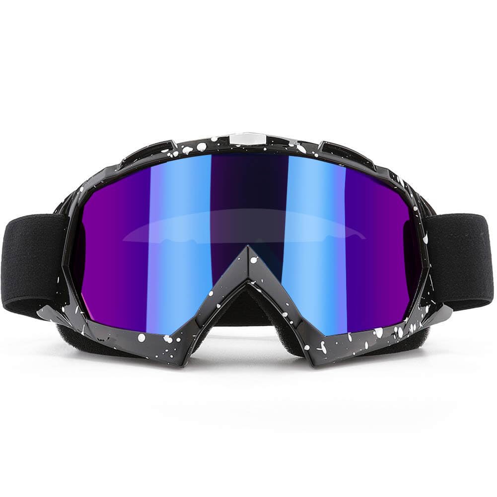 SPOSUNE Motorradbrille, ATV Dirt Bike Off Road Racing MX-Fahrbrille Anti-Scratch Staubdicht Biegbar UV400 Brille Gepolstert Weicher Dicker Schaumstoff, Verstellbarer Riemen Erwachsenen-Motocross