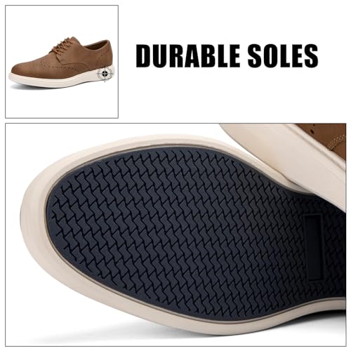 Image of JITAI Men's Casual Oxford Dress Shoes Classic Modern Business Lace-up Wingtip Shoes