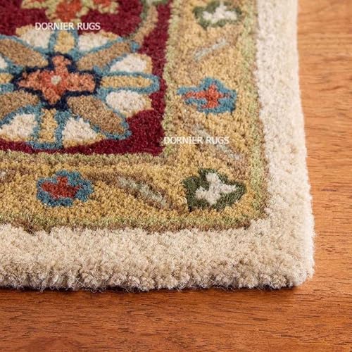 Image of 8x10 Ft Large Wool Rug - Handcrafted Traditional Tufted Carpet for Modern Living Spaces