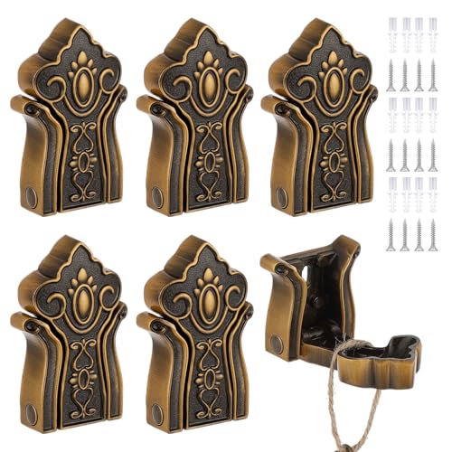 Otoolling 6 Pcs Vintage Foldable Wall Hooks Decorative Invisible Towel