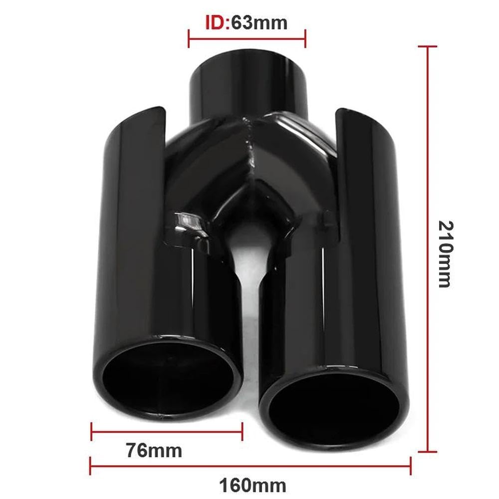 1 Pezzo Di Terminale Di Scarico Doppio In Acciaio Inossidabile Per BMW 535i X1 X3 320i E90 E92 Terminale Di Scarico Marmitta Modifica Dell'auto(Black)
