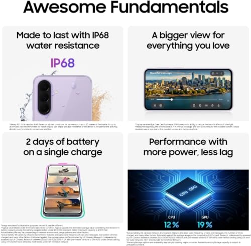 Image of Samsung Galaxy A37 5G (Awesome Charcoal, 8GB RAM, 128GB Storage) | Exynos 1480 Octa-Core Processor | 50MP + 8MP AI Dual Camera | 12MP Front Camera | 6.7-inch FHD+ Super AMOLED 120Hz Display |
