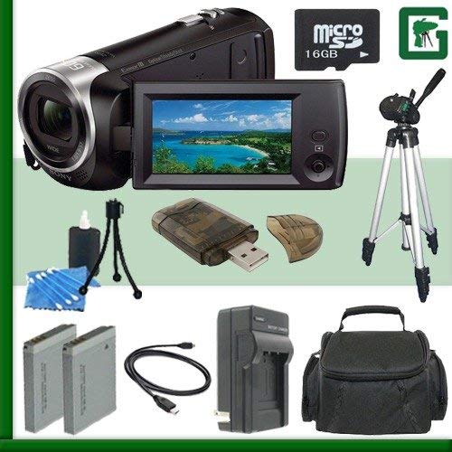 Sony HDR-CX405 Handycam Camcorder (Black) + 16GB + Green's Camera Bundle 1