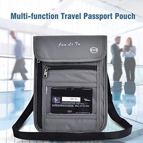 Porta-cartão à prova d'água, bolsa de pescoço para passaporte, capa protetora de passaporte de viag
