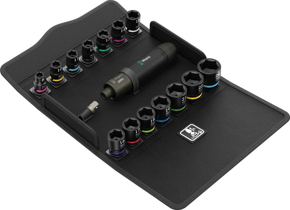 Wera 05072018001 2090/16 Impaktor Schlagschraubendreher Set 1, metrisch, 3/8", 16-teilig