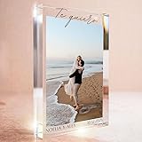 Cristal Plaque Bloque Metacrilato Fotos con 1 Imagen y Texto “Te Quiero” – Placas Personalizadas Verticales – Foto Personalizada Regalo para Pareja, Aniversario o Cumpleaños