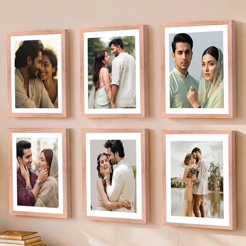 Image of Art Street Premium Photo Frame for living room, Classic Aesthetic Design Photo Frames for Photograph, Art Work, Kids Room Set of 6 (6x8 Inch, Pink)