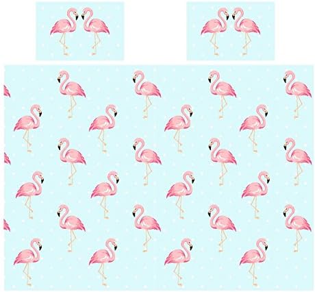 FiFi Flamingo Double Duvet Cover and Pillowcase Set Kids Bedding New