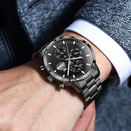 Image of OLEVS Automatic Watches for Men Business Dress Mechanical Watch Stainless Steel Waterproof Self Winding Classic Date Luxury Diamond Skeleton Men Wristwatch