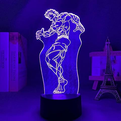 Anime Figure Illusion Lampe Baki le Grappler Baki Hanma LED Pour Chambre d Enfant Décoration de nuit Cadeau d Anniversaire Bureau Acrylique 3D Baki Télécommande Cover