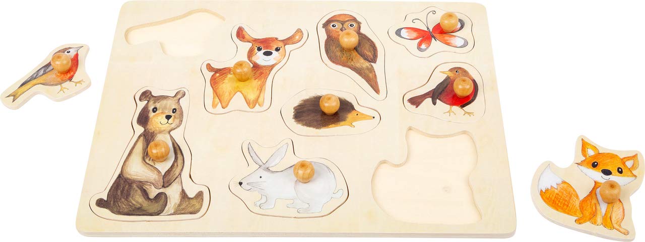 11499 Set Puzzle di Animali della Foresta Small Foot, in Legno con Motivi di Animali Carini, dai 12 Mesi