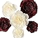 KEY SPRING Paper Flower Decorations, Giant Paper Flowers, Large Crepe Paper Flowers (Beige, Puce Set of 6), Handcrafted Flowers for Wedding Decor, Bridal Shower, Baby Shower, Nursery Wall Decorations