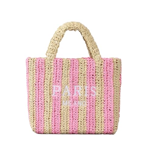 Bolsa de playa de paja para mujer verano tejido miniatura 1