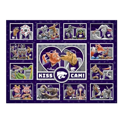 Image of YouTheFan NCAA Kansas State Wildcats inchKiss Cam inch 500 Puzzle | 500 Pieces, 15 inch X 20 inch Size, Original Artwork, Humorous Illustrations, Officially Licensed, Fun Fan Gift