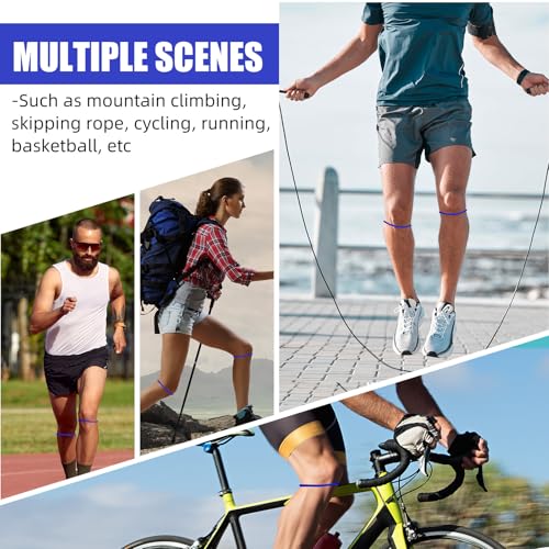 Image of Foilswirl Silicone Patella Knee Band for Basketball Patella Tendon Support Knee Pain Running Tendon Brace Support Strap(2,Royal Blue,M)