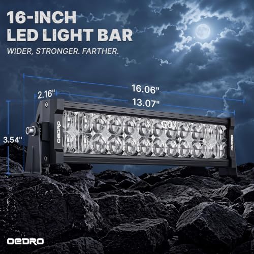 Image of OEDRO 16 Inch LED Light Bar Spot Flood Combo Work Light with Wiring Harness