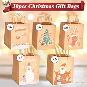 Coglaring30pcschristmasgiftbagsbrownkraftpaperbagwithhandlesbulkheavydutyforxmasgiftsholidaypartyfavorstreatgoodybags7389  Urban Country Home Decor Coglaring 30pcs christmas gift bags brown kraft paper bag with handles bulk heavy duty for xmas gifts holiday party favors treat goody bags 7 38 9  urban country home decor