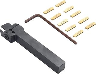 MGEHR1212-2 Grooving Cut-Off Lathe Tool Holder With 10Pcs MGMN200-G Carbide Inserts, Alloy Steel Turning Tool Post For Semi-Finishing And Finishing, Includes Wrench