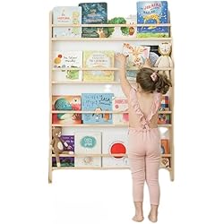 Estanteria Montessori Madera WOODENLAND® - Estanteria Montessori tamaño XL - libreria Montessori para pared 95cm x 141cm x 10cm de fondo realizada 100% en madera natural muy fácil de montar (Fabricada en España artesanal)
